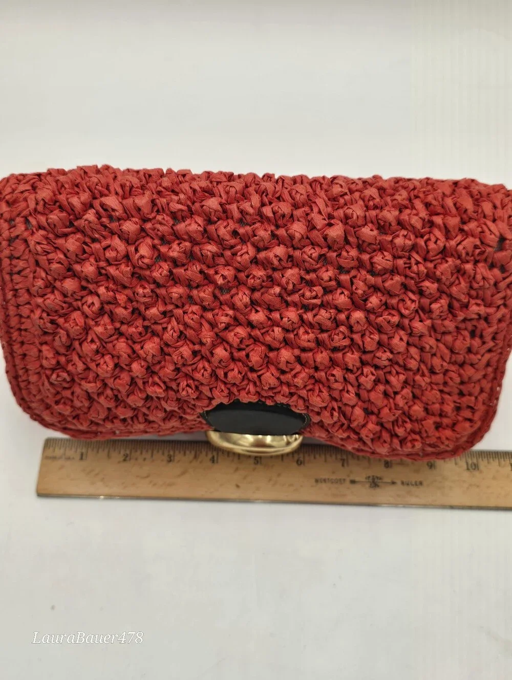 Coach Soft Tabby In Straw And Smooth Leather, Red Orange, CA032